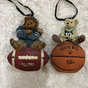 Boyds bear ornament Christmas football baseball All Pro